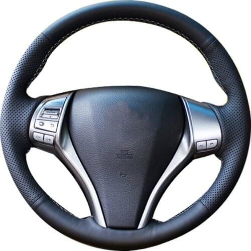 DIY Genuine Leather Car Steering Wheel Cover For Nissan Teana Altima 2013-2016 X-Trail QASHQAI Rogue / Protect Steering-wheel