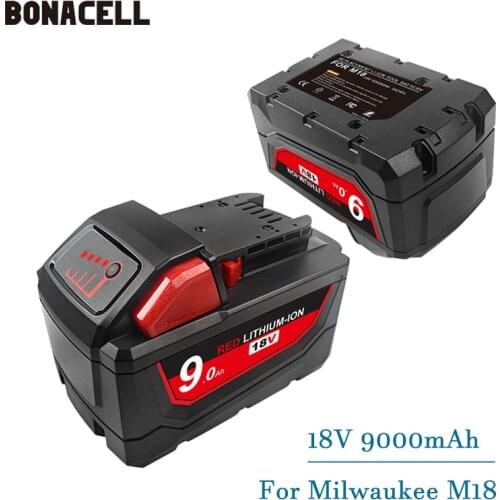 For Milwaukee M18 9.0/6.0Ah 18V M18 Power Tools Rechargeable Li-ion Battery Replacement 48-11-1815 48-11-1850 48-11-1840 L50