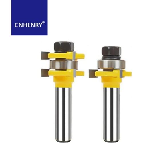 2pcs 1/4" Shank Tongue Groove Router Bits Drilling Milling Carving T-Slot For Wood Woodwork Cutting Tools Router Bit Set