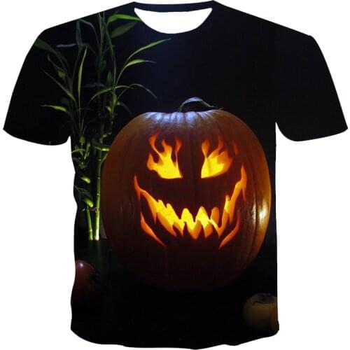 Mens 3D Printed T-Shirt, Lalloween Pattern, Pumpkin Lantern, Christmas Mens And Womens T-Shirt, Fashion Picture Cute T-Shirt