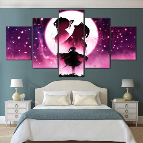 Demon Slayer wall painting Kochou Shinobu Anime Poster Vintage Posters Home Room Art Wall Stickers