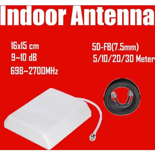 High gain 10 dB 700 2700 MHz 2G 3G 4G WIFI Indoor Panel Antenna N male wall mounted for Signal Booster Repeater Amplifier Router