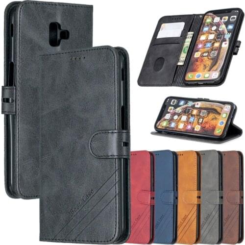 2021 Leather Flip J4 J6 Plus J3 2018 Case on For Samsung Galaxy Magnetic J7 J5 Pro 2017 J 3 2016 J710 J510 Stand Wallet Phone Co