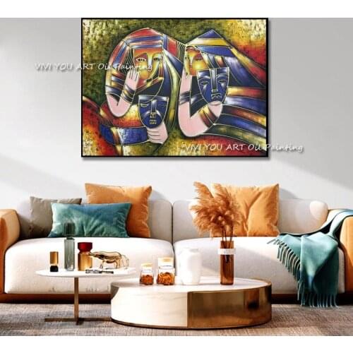 Picasso Colorful Line 100% Handmade Composition Canvas Painting For dining Room Decoration Oil Painting On Canvas Wall Painting