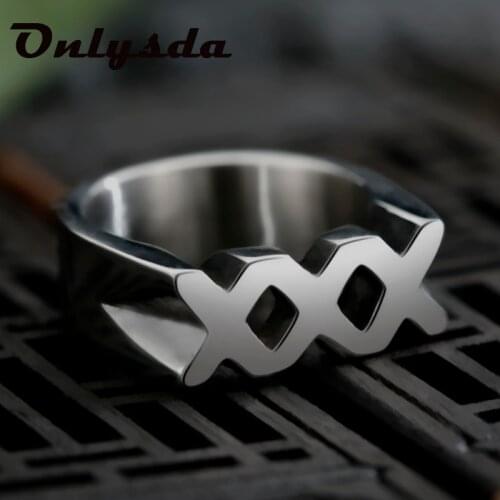 Stainless Steel Simple Finger Jewelry Letter Rings Vintage Inspiration Engagement Jewelry Gift Lovers Wedding Couple Gift