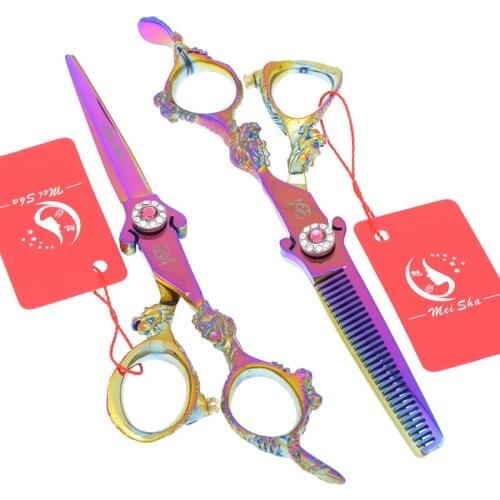 6.0 Inch Dragon Handle Dog Scissors Japan Steel Pets Grooming Shears Animals Hair Cutting Thinning Tesouras Dogs Trimmers A0151A