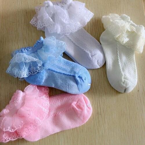 0-16Y baby girl lace socks for kids girls ruffle socks cute girls breathable princess short sock children dance sock skarpetki