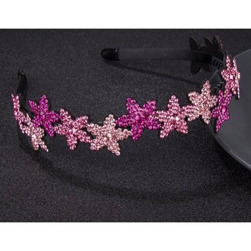 Fashion Simplicity Stars Head Wear Luxury Headband for Women Rhinestone Non-slip Border Girl Hairpin Fancy Hair Accessories Gift