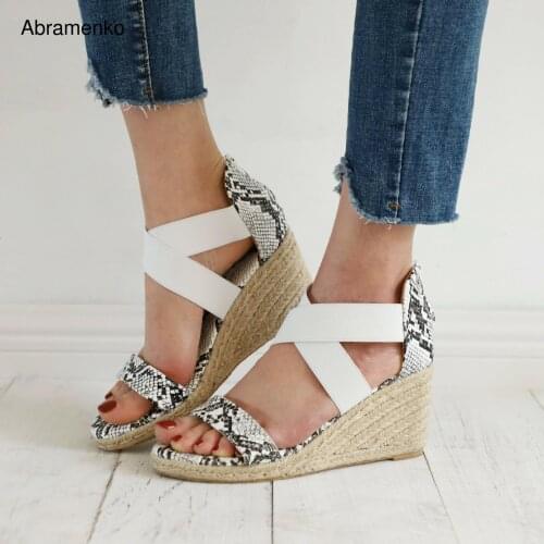 Gladiator Sandals Platform Women Wedge Shoes Female High Flip Flops Summer Hemp rope weav High Heel Casual Shoes plus Size 34-43