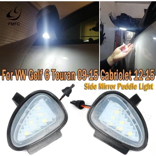 PMFC LED Side Mirror Puddle Light 1pair For vw Golf 6 2009-2015 Golf Cabriolet 2012-2015 Touran 2009-2015 Error Free