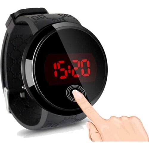 LED Touch Screen Alloy Watches Fashion Lovers Electronic Watches Business Sedate Mens Watches Trendy Mens and Womens Watches