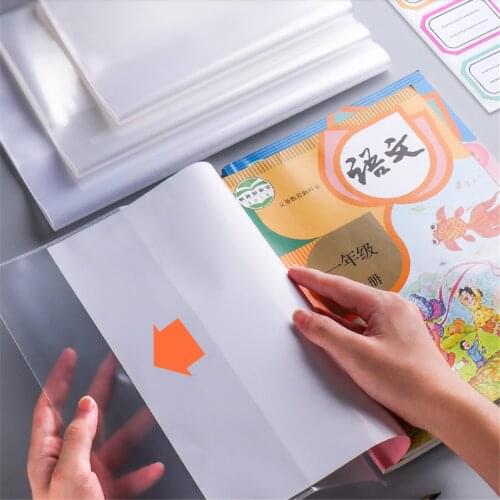 10 Sheets Waterproof Non-slip Book Case Self-adhesive Book Cover A4 A5 B5 Wrapping Films Notebook Covers Planner Protector