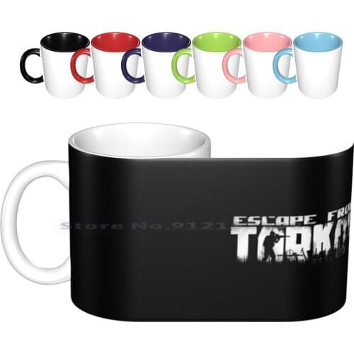 Escape From Tarkov Faded Logo Ceramic Mugs Coffee Cups Milk Tea Mug Escape From Tarkov Logo Tarkov Eft Gaming Pc Russia Bear