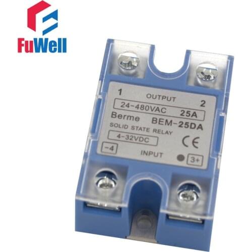High Quality Singe Phrase 25A SSR Solid State Relay 25DA/25AA/25VA Blue