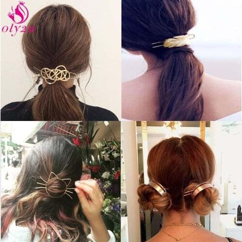 Original Design Round Head Hairpin Golden Minimalist Hair Stick Girl Hair Accessory Hairpin Hair Accessories for Girl Women