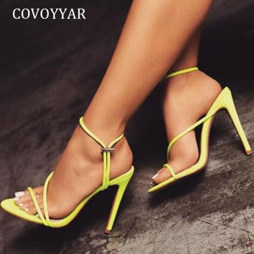 COVOYYAR 2019 Summer Super High 11CM Thin Heels Gladiator Sandals Women Pumps Sexy Lady Dress Party Shoes Big Size 35-42 WHH157