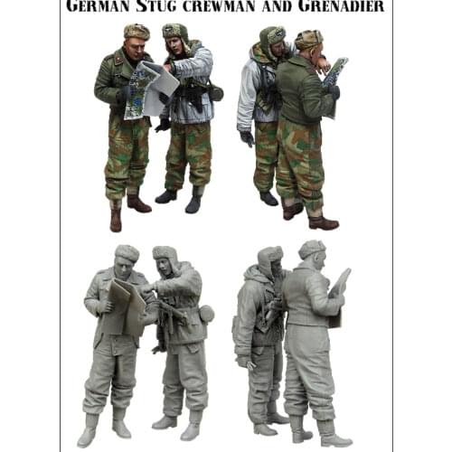 1/35 Resin Figures Model ket WWII GERMAN STUG CREWMAN AND GRENADIER Unassambled Unpainted