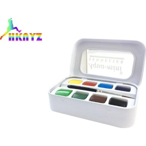 1sets Sennelier 8 Colors Master Mini Solid Watercolor Paint Set Aquarela Artist Honey Water Color Color Block
