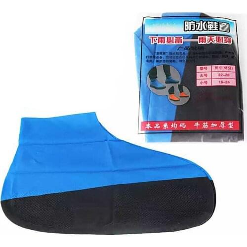 1 Pair M/L Latex Shoe Cover Reusable Waterproof Shoe Protective Sleeve Double Layer Non-slip Outdoor Camping Thicken Feet Covers