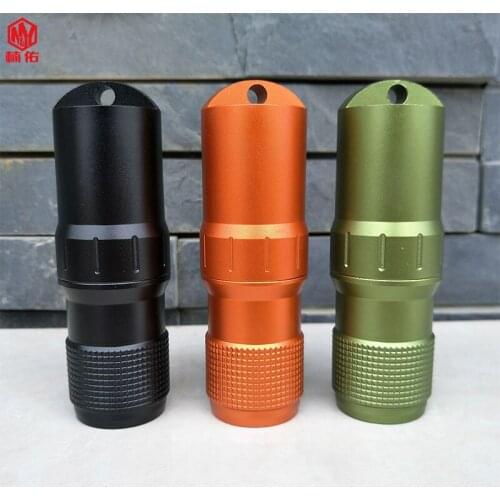 1PCS Aluminum Alloy EDC Storage Medicine Rack Container Keychain Pendant Outdoor Camping Emergency First Aid Kit