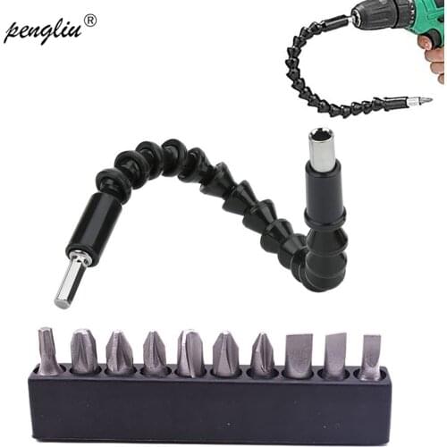 1pc 295mm Universal Flexible Shaft Tool Electric Screwdriver Batch Of Head Multifunct Hex Shank Extension Snake Drill Bit Holder