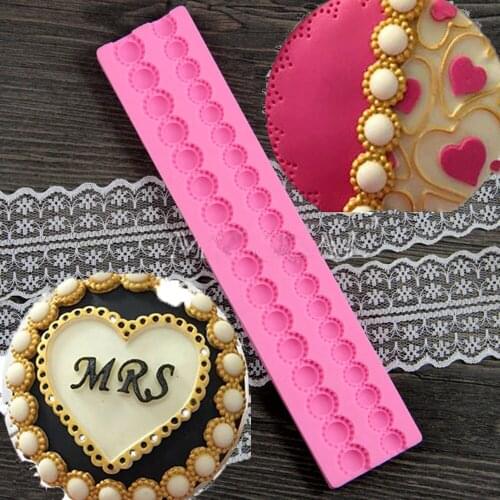 2pcs New Bead Chain Silicone Fondant Mould Cake Decorating Baking Mold Sugarcraf Tool