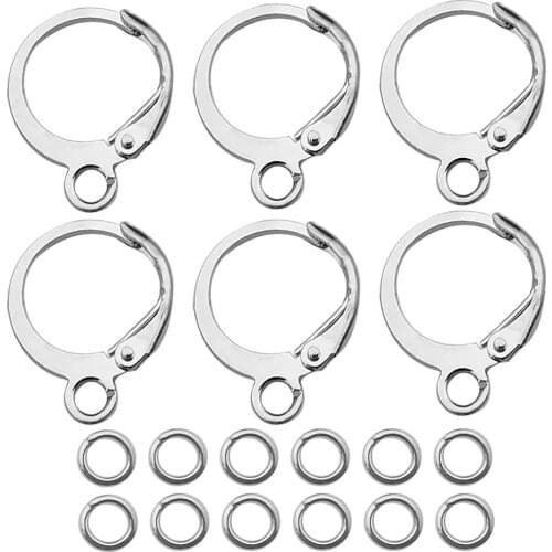 50pcs hooks +100pcs jump rings Stainless Steel French Earring Hooks Wire Settings Base Hoops For DIY Earring Jewelry Making