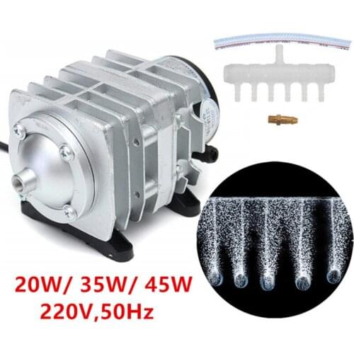 20/35/45W Aquarium Air Compressor Electrical Magnetic Aerator Aquarium Oxygen Pump for Fish Tank Pond Air Rise Air Pump for Fish