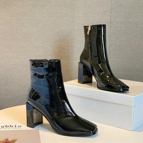 European style Martin boots fashion autumn and winter 2019 new Korean thick with high heel boots women autumn single boots
