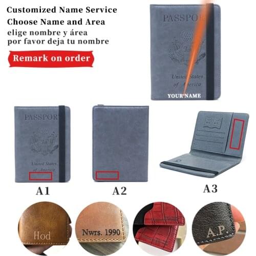 Travel Mens And Womens Business Bank Card Holder Case Credit ID&Document Passport Cardholder Customized Engraved Name Passport