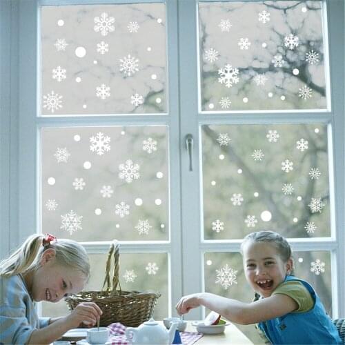 Home Decor Christmas Window Santa Claus Elk Snowflake Stickers for New Year Christmas Festival Glass Wall Stickers Decorations