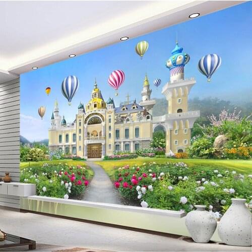 Customize Any Size Photo Beautiful Girl Little Princess Fantasy Castle Waterproof Mural Decoration Children Room Mural Wallpaper