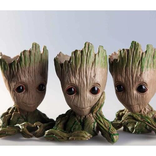 Groot Maceta for Baby Groot Flowerpot Planter Tree Man Pen Pot Action Figures Toy Soldier Finished Product Model PVC Movie & TV