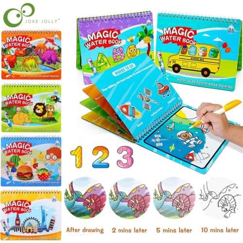 DIY Montessori Toys Reusable Coloring Book Magic Water Drawing Book Sensory Early Education Toys for Kids Birthday Gifts YJN