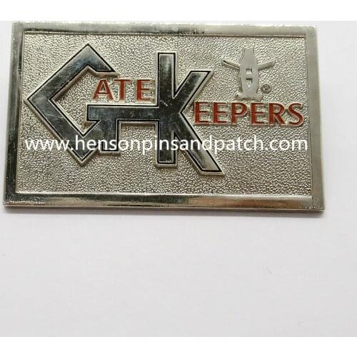 Custom 3D silver metal badge for GATEKEEPERS