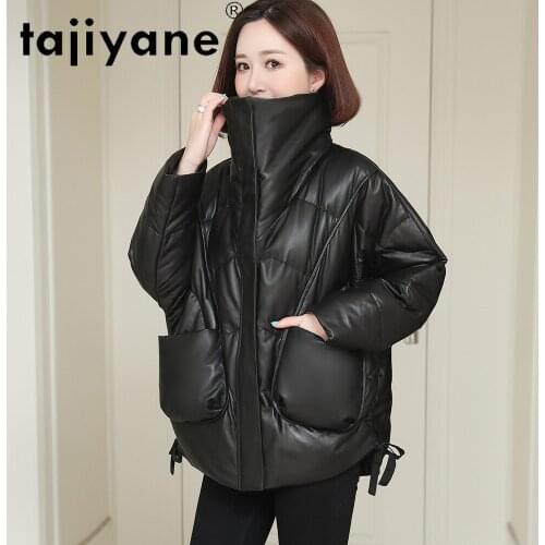 Real Jacket Sheepskin Women White Duck Down Coat Woman Genuine Leather Jackets Korean Style Fashion Abrigo Mujer TN1324