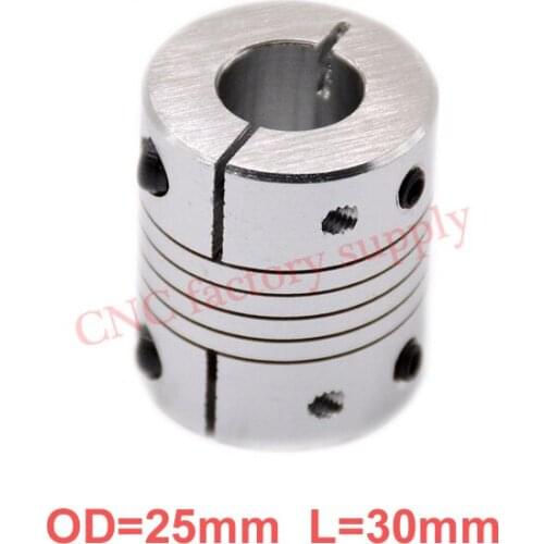Hot 1pc D25L30 CNC Motor Jaw Shaft Coupler clamp Flexible Coupling OD 25x30mm wholesale Dropshipping 5mm 6mm 6.35mm 8mm 10mm12mm