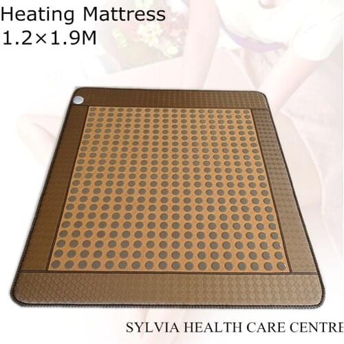 Infrared Heat Therapy Healing Natural ochre stone heating mattress Yellow mesh Mat heating Pad free sleep eye cover 1.2X1.9M