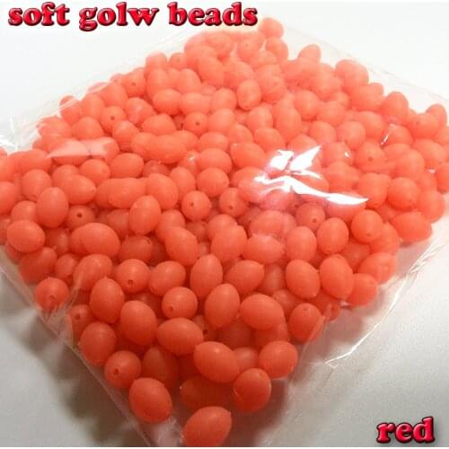 2019 fishing soft glow oval beads size 3*4 4*6 5*8 6*8 6*10 7*10 8*12mm color: RED 1000pcs/lot