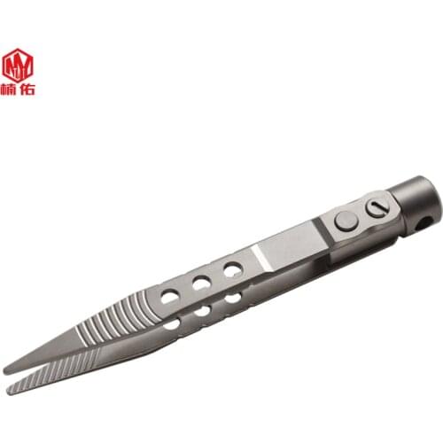 1PC Bear Head Titanium Alloy Tweezers Tip Thickened Anti-Slip Anti-Corrosion EDC Tool
