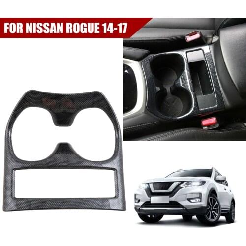 For Nissan Rogue 2014-2021 Carbon Fiber Style Guiding Drive Water Cup Cover Trim Car Decoration Accessories