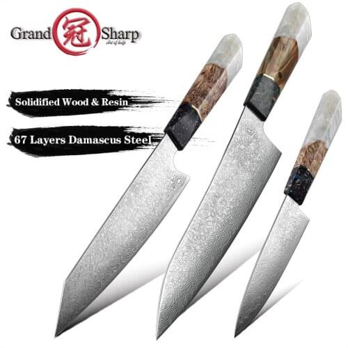 Grandsharp Chefs Knife 67 Layers vg10 Japanese Damascus Kitchen Knife Kitchen Stainless Steel Gyuto Utility Kiritsuke Tools