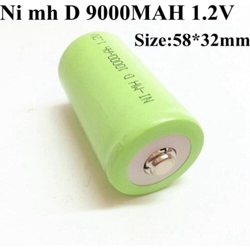 Rechargeable Battery D Size 9000mAh 1.2V Nimh Mi-mh D Type 10000mah for Pack Light Flashlight Gas Stove Home Equipment Power
