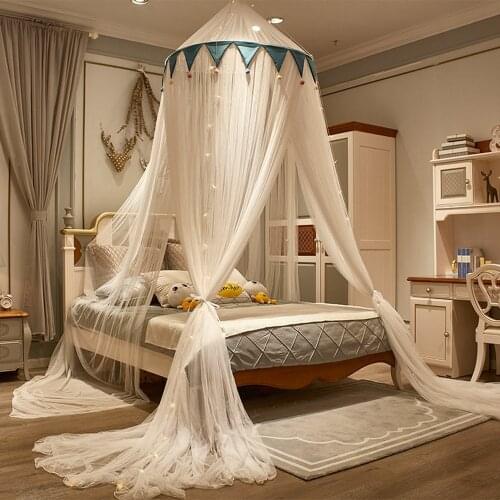 Princess Mosquito Net For Girls Romantic Mosquito Net Hung Dome Bedding Thicken Yarn Bed Valance Anti-mosquito Decor Bed Cover