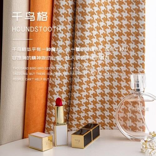 Nordic Simplicity Curtains for Living Dining Room Bedroom 2021 New Houndstooth Color Matching Modern Light Luxury High-end