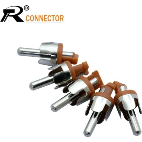 1pcs Wire Connector brown&white color RCA Lotus Plug RCA Male Connector Panel Mount Chassis Audio Socket Solder