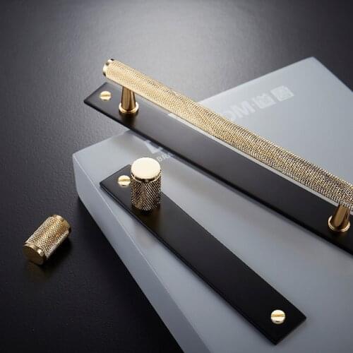 Dooroom Brass Furniture Knurled Unfold/Conceal Install Modern Gold Black Wardrobe Dresser Cupboard Cabinet Drawer Pulls bar