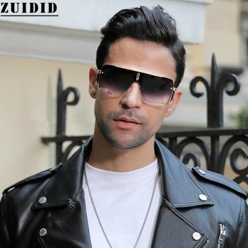 New 2021 Square Rimless Man Sunglasses Luxury Big Box Siamese Sunglasses Women Fashion Brown Glasses Tide Lentes De Sol Hombre