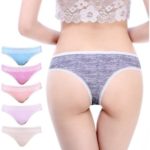 3 Pieces/Set Thongs Women Sexy G-String Female Cotton Panties Women String Cotton Briefs Women Lingerie Printing Thongs
