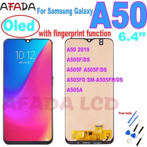 Super AMOLED For Samsung Galaxy A50 2019 A505 A505F A505F/DS A505FD SM-A505FN/DS A505A LCD Display Touch Screen Assembly A50 LCD